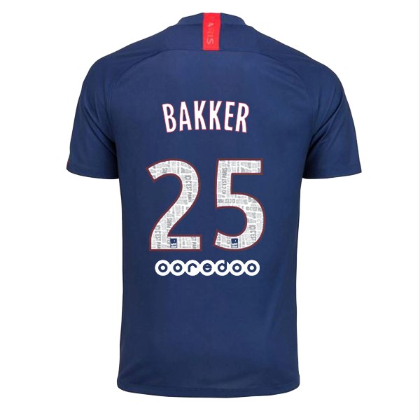 Camiseta Paris Saint Germain NO.25 Bakker Primera equipo 2019-20 Azul